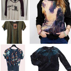 Womens sz S Lot Marcelo Burlon Insight Rhythm Print Wings Sweatshirt Graphic Tee